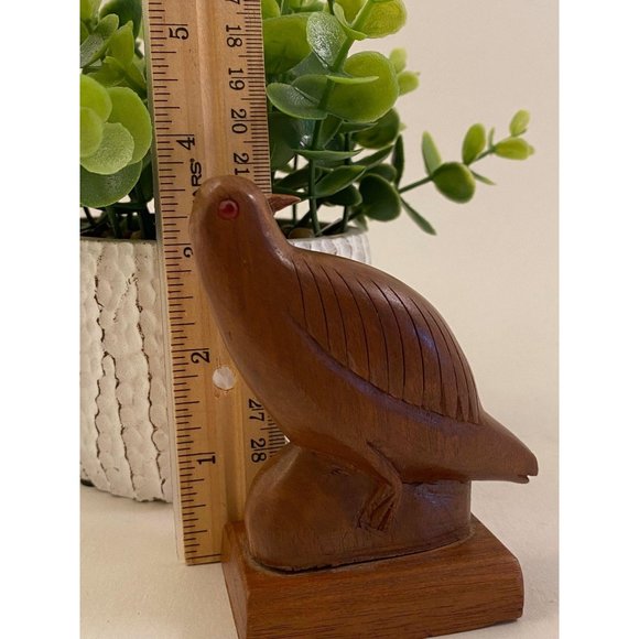 Vintage Wooden Carved Bird Sculpture 3.5 inches - Picture 4 of 4